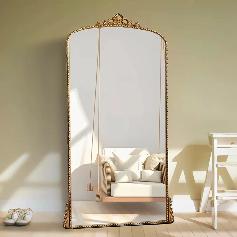 European Stylish Antique Framed Fitting Room Free Standing Floor Mirror Decorative Wall Dressing Mirror for Wholesale Mirrors