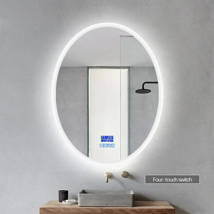 Bathroom Front and Back Light Oval LED Mirror Oval Lighting Mirror Bathroom Anti-Fog Mirror IP54 Waterproof