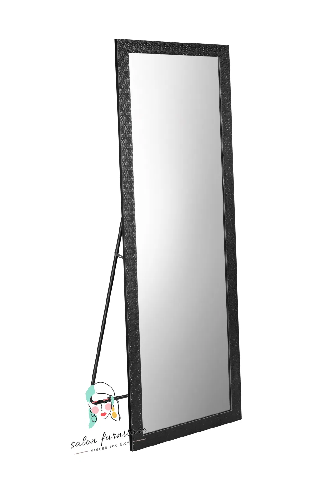 Full Body Mirror Station Single Mirror Aluminum Alloy Frame Living Room Furniture