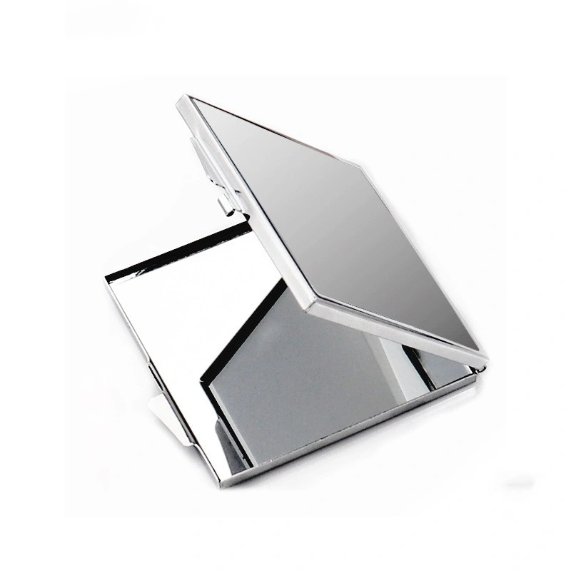 Heat Transfer Printing Stainless Steel Square Cosmetic Mirror Sublimation Blank DIY Portable Folding Mirror Customized Printing