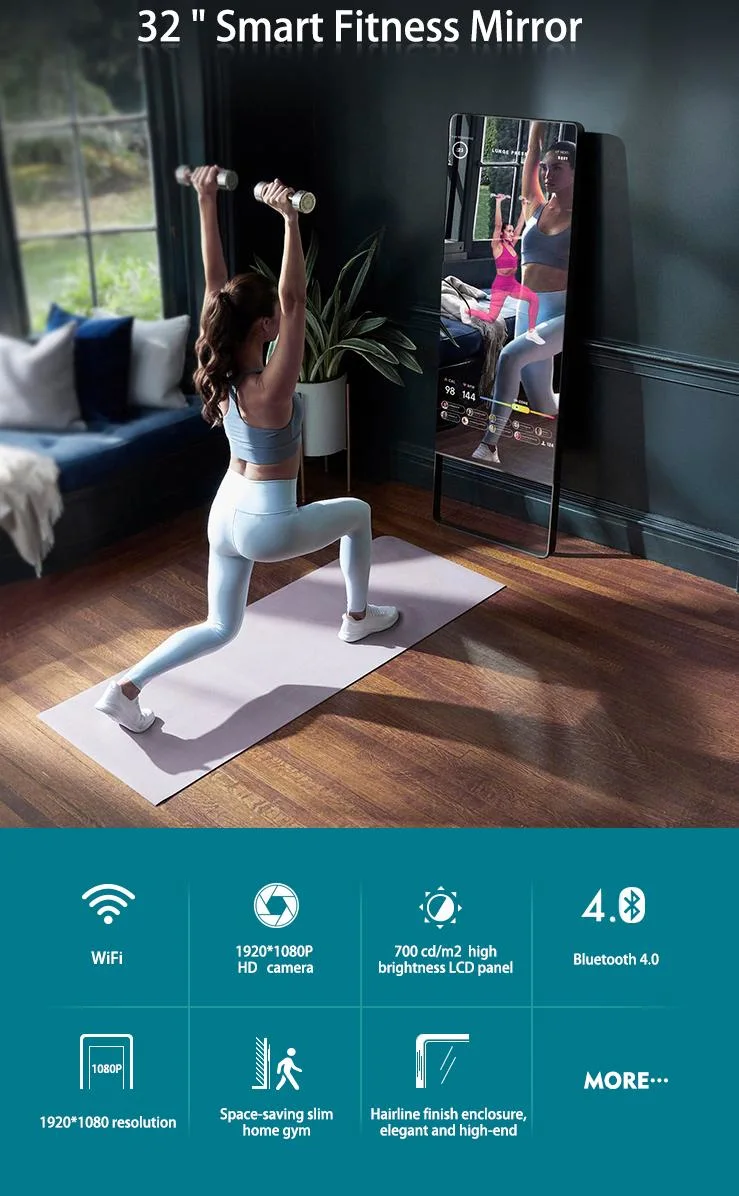 Smart Mirror Fitness Mirror Interactive TV Glass Magic Mirror for Workout Exercise Gym Yoga