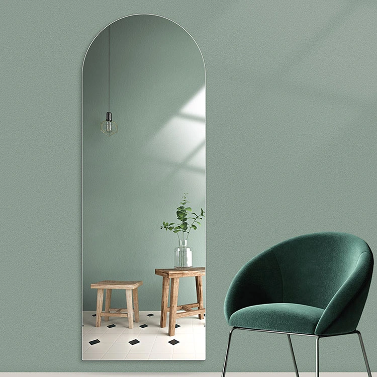 Wholesale Custom Large Length Asymmetrical Irregular Flat Edge Frameless Mirror Decor Glass Dressing Hanging Wall Mirror