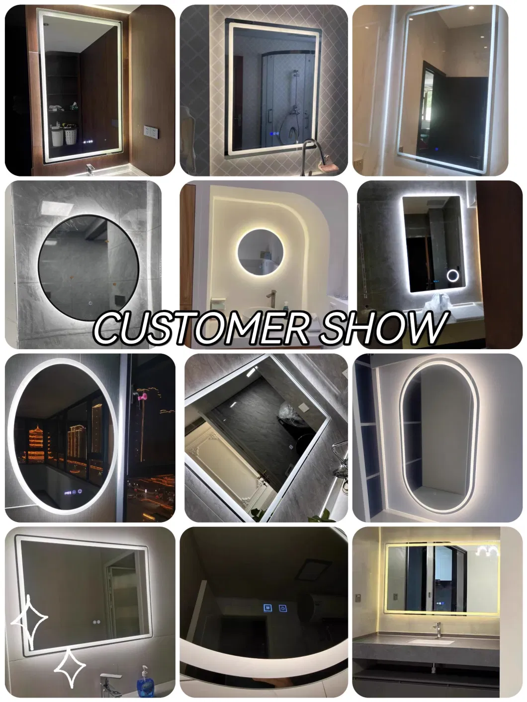 Living Room Full Length Bathroom Mirrors with Bluetooth Speaker LED Light