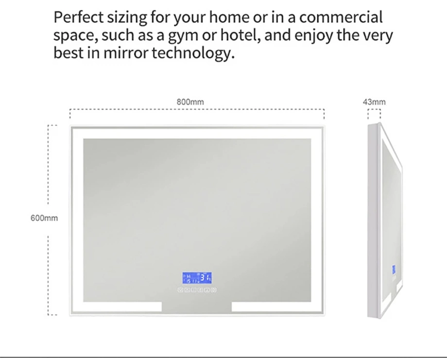 Customize Bathroom Intelligent LED Mirror with LED Lights for Wholesale