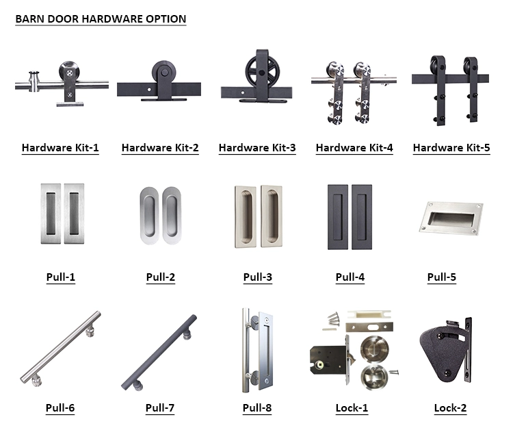 Wood Frame Mirrored Barn Door with Customized Valance Hardware Handle