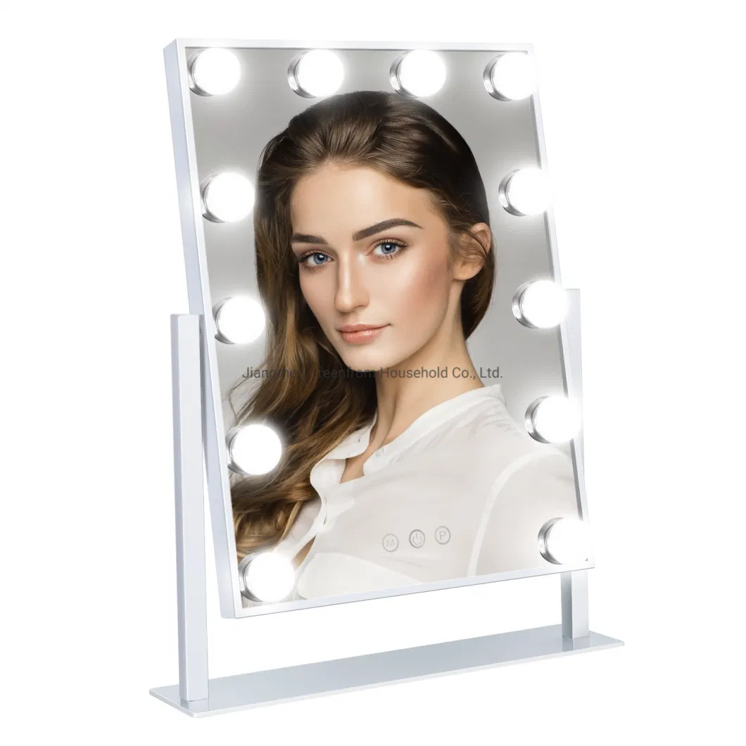 3 Color Lighting Modes Detachable 10X Magnification Vanity Light-up Professional Hollywood Makeup Mirror with Lights Cosmetic Mirror