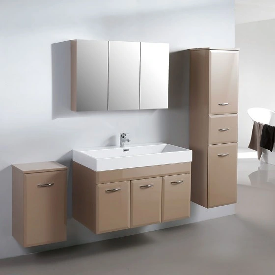 MDF Plywood Bathroom Furniture Bathroom Cabinet with LED Light Mirror