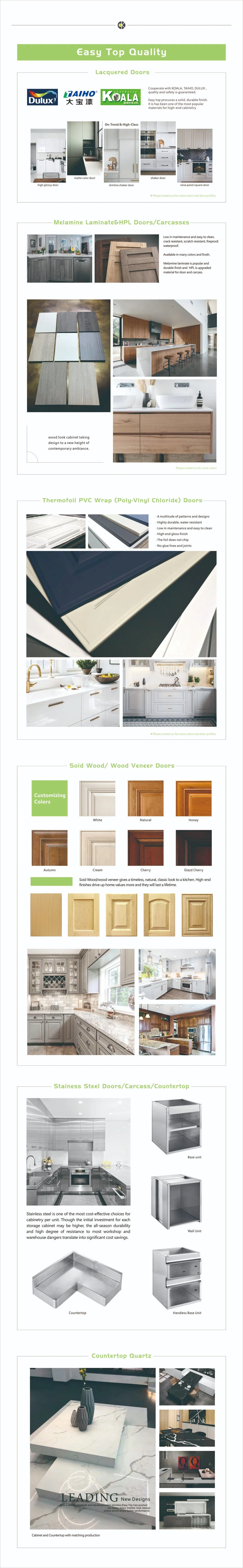 Wood Grain Melamine Fiber Chipboard Mirror Splashback White Wall Solid Wood Kitchen Safety Cabinets