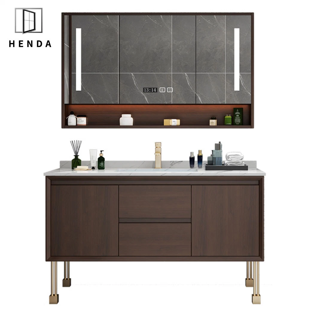 Bathroom Vanities Wooden Material Waterproof Solid Mesa Bathroom Cabinet