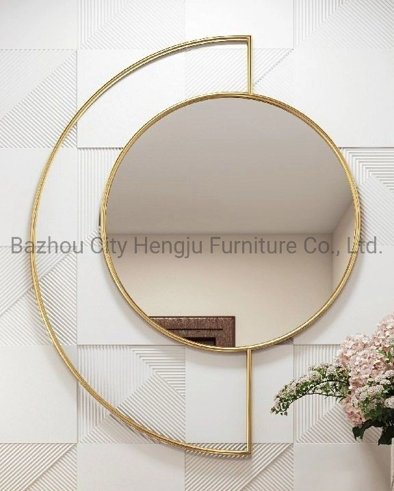 Home Decor Luxury Stainless Steel Sunburst Round Shape Mirrors Decorative Famed Mirrors Wall