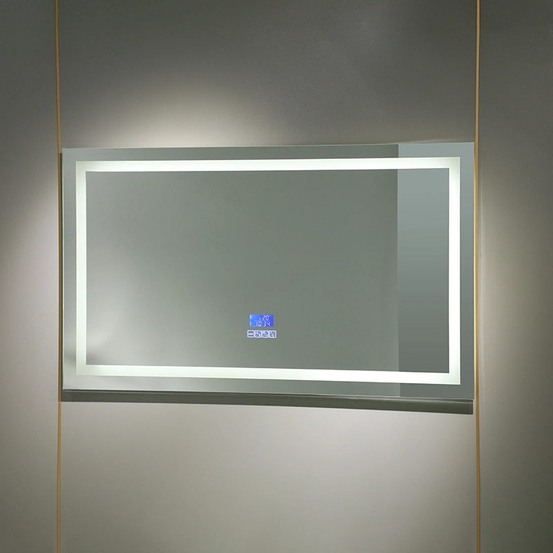 Large Rectangular Wall-Mounted LED Light Smart Bathroom Mirror Backlit Touch Screen