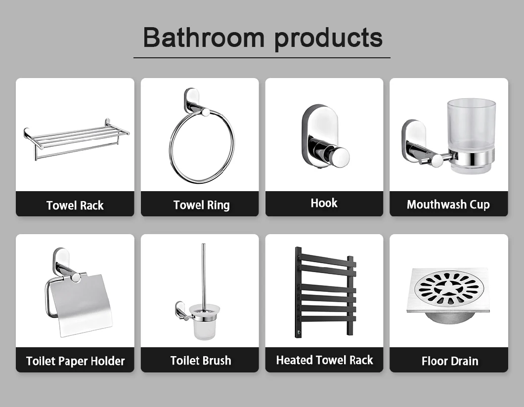 Shower Room Parts 304 Stainless Steel Bathroom Shelf with Towel Bar