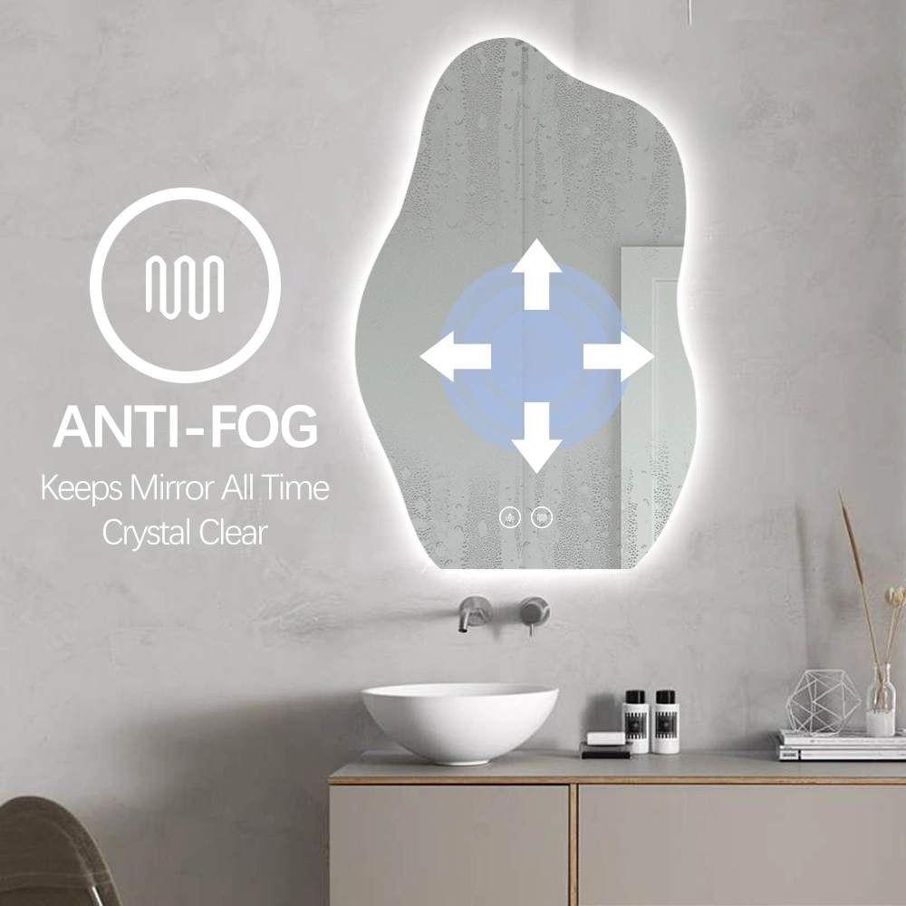 Irregular Backlit Beautiful Anti- Fog Dimming Light Home Decor Modern Bath Mirrors
