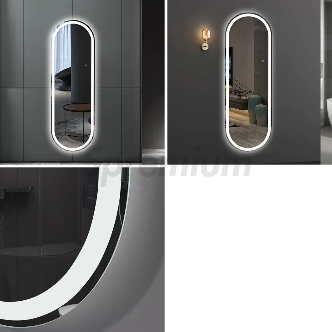 Oval Frameless Floor Mirrors Full Length Large Size LED Mirror for Bedroom Dressing Mirror Design