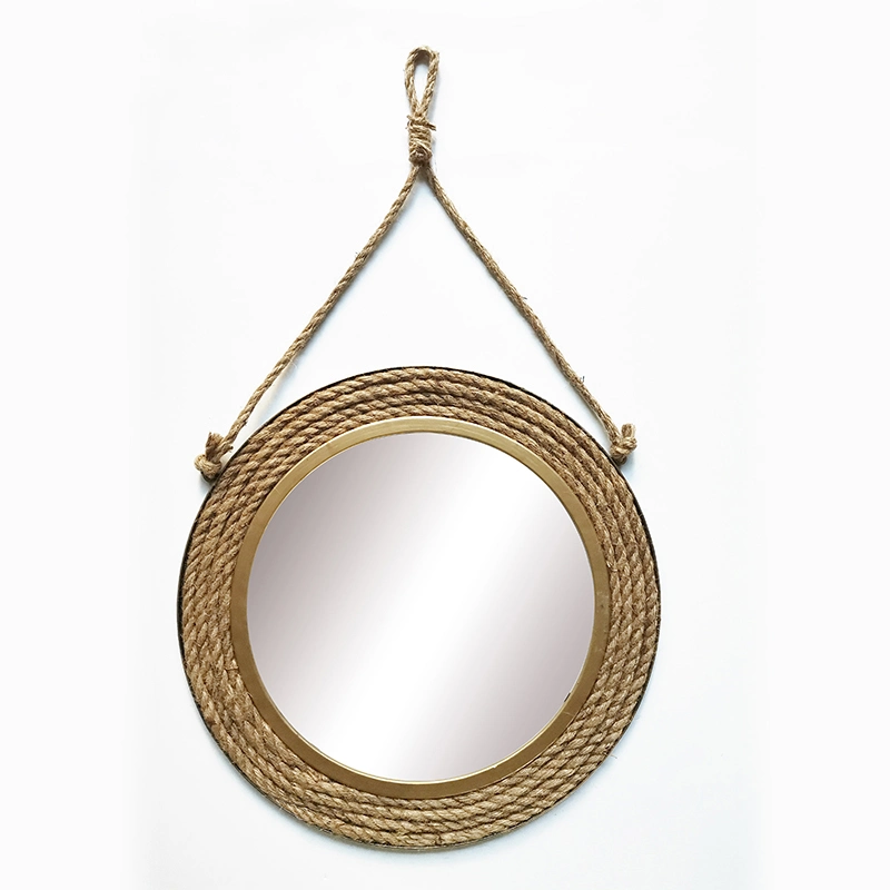 Fancy New Design Decoration Best Quality Luxury Modern Decorating Modern Design Style Best Quality Wall Mirror with Hemp Rope Hanging