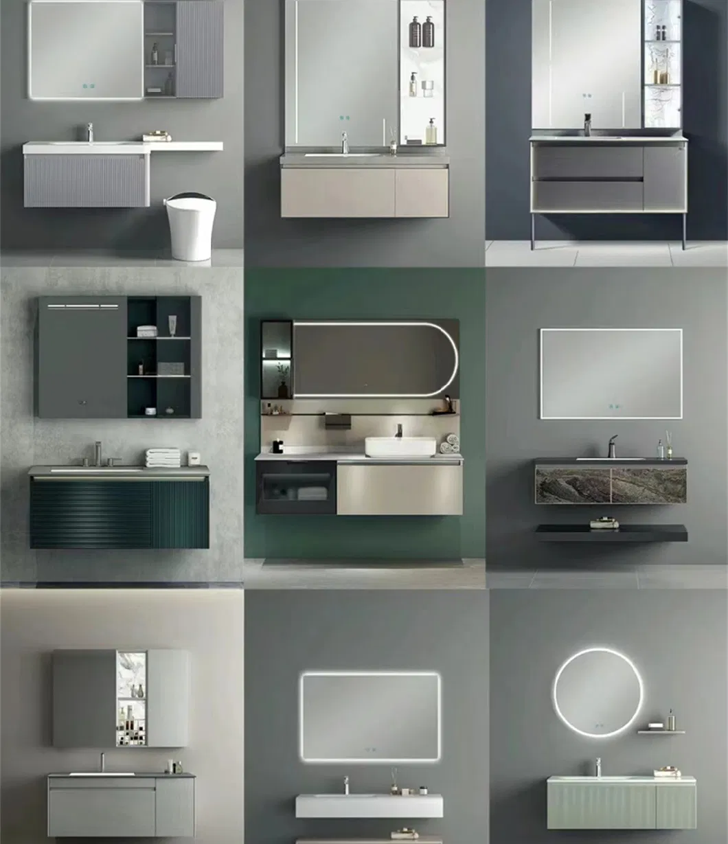 Customize Modern Style Simple Design Luxury Storage Smart Bathroom Cabinet