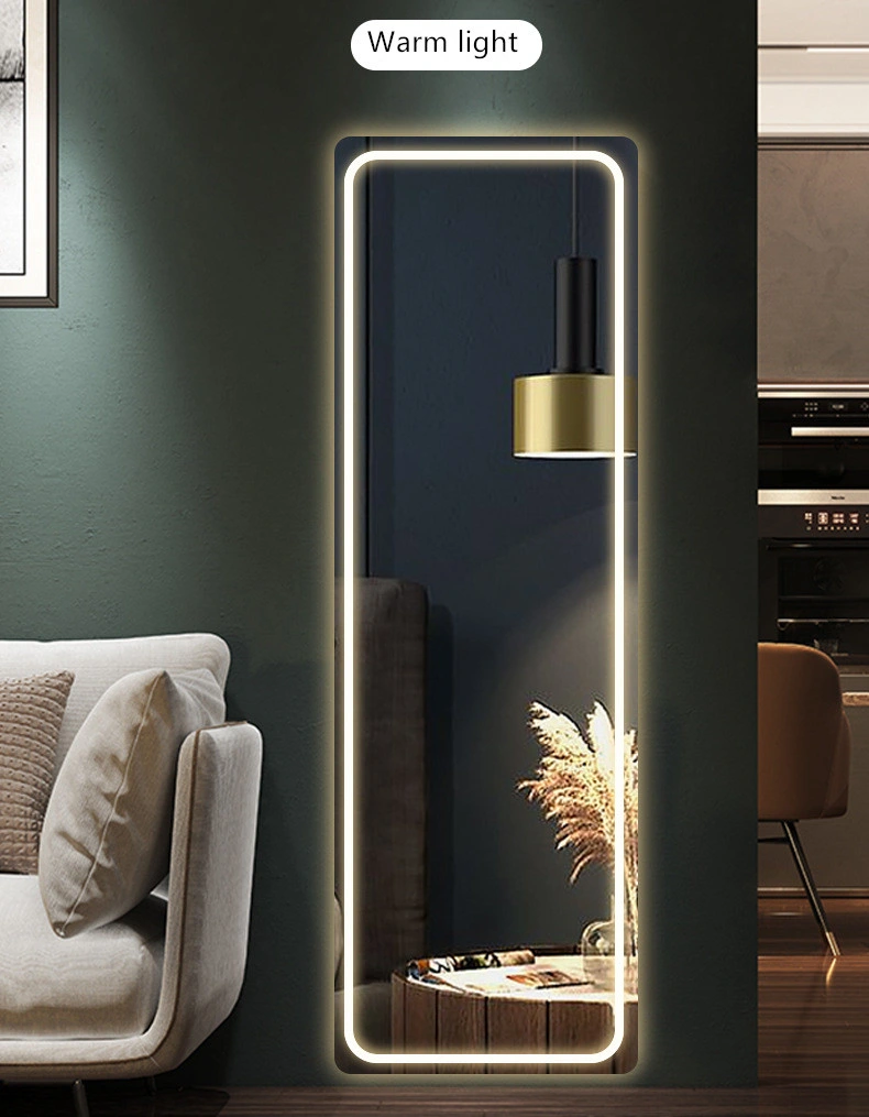 Fitting Mirror Home Frameless Bedroom Wall Corner with Light Smart LED Dressing Mirror Wall Hanging Full Body Mirror Floor Mirror