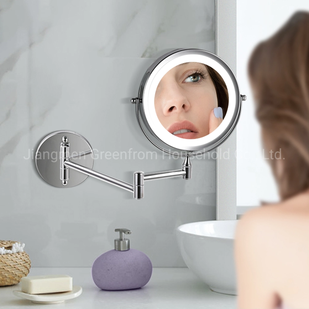 Double Sided Round Vanity Light up Wall Mounted Makeup Mirror with 1X/10X Magnification