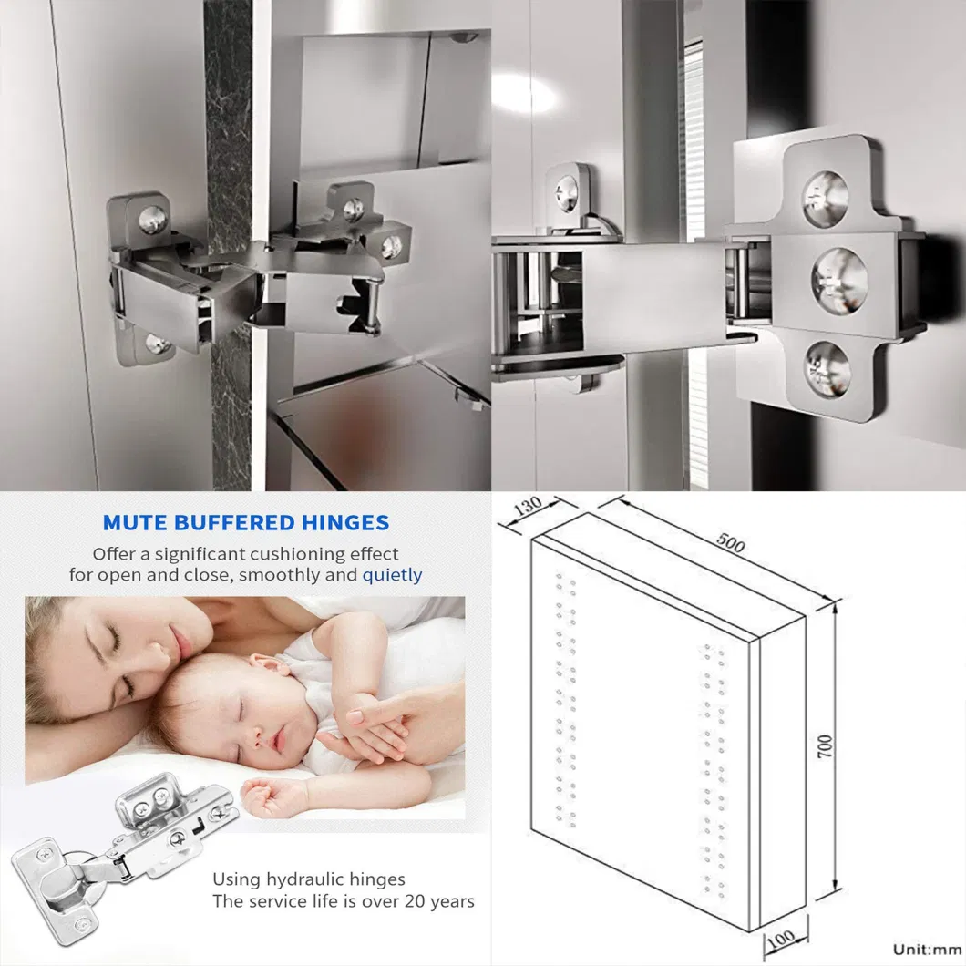 Sally Bathroom Furniture Medicine Storage LED Dimmer Switch Wall-Mounted Cabinet Mirror