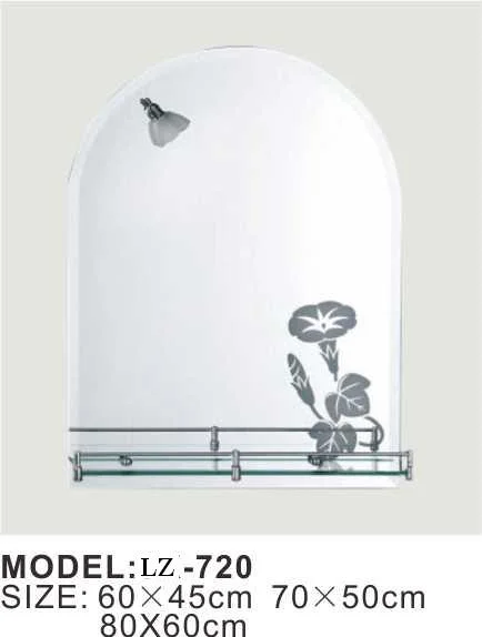 Modern Shelf Contain Relief Fashion Glossy Bathroom Sliver Mirror
