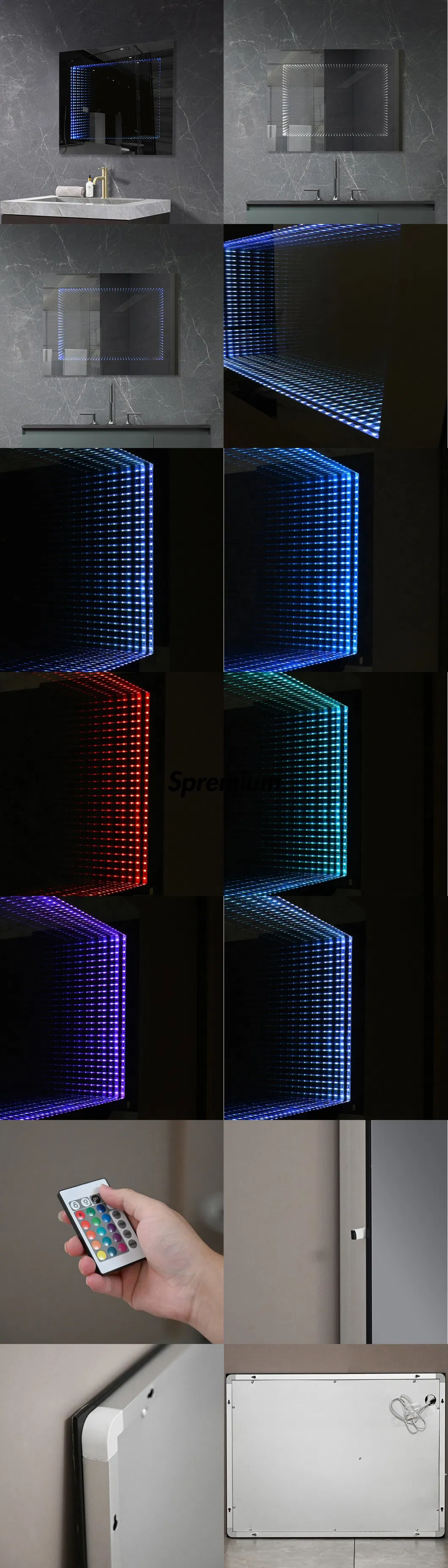 Wholesale Home Decoration 3D Rectangle Smart Home LED Decorative Infinity Mirror