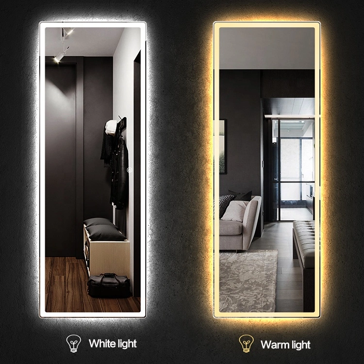 Factory Full Body Wall Mounted Fitting Room LED Lighted Mirror with Touch Switch