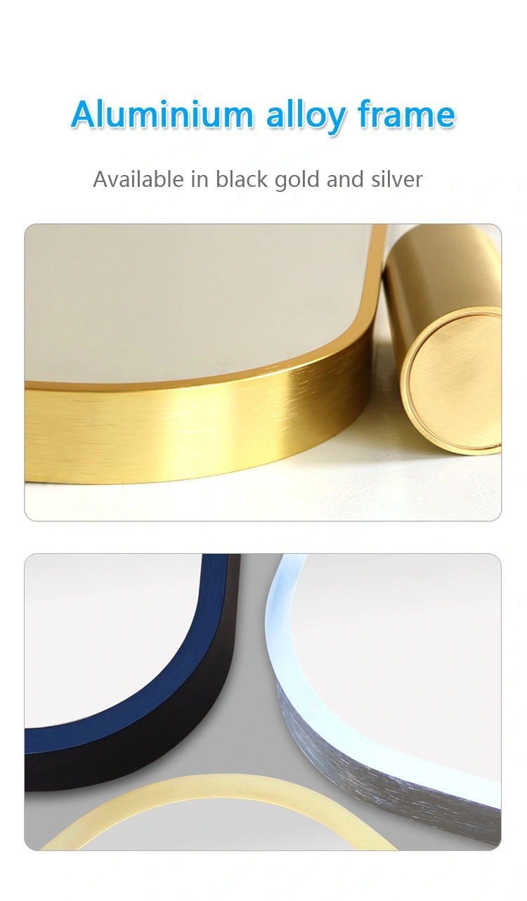 Customization Rectangle Arch Track Shape Oval Full Length Wall Mirror Metal Framed Floor Dressing Frame Mirror