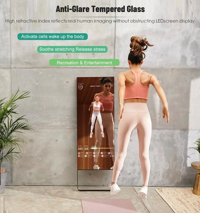 32&quot; 43&quot; Magic Exercise Mirror Gym Interactive Health Full Body Sport Gym Floor Stand Wall Mounted Exercise Workout Mirror Smart Fitness Mirror