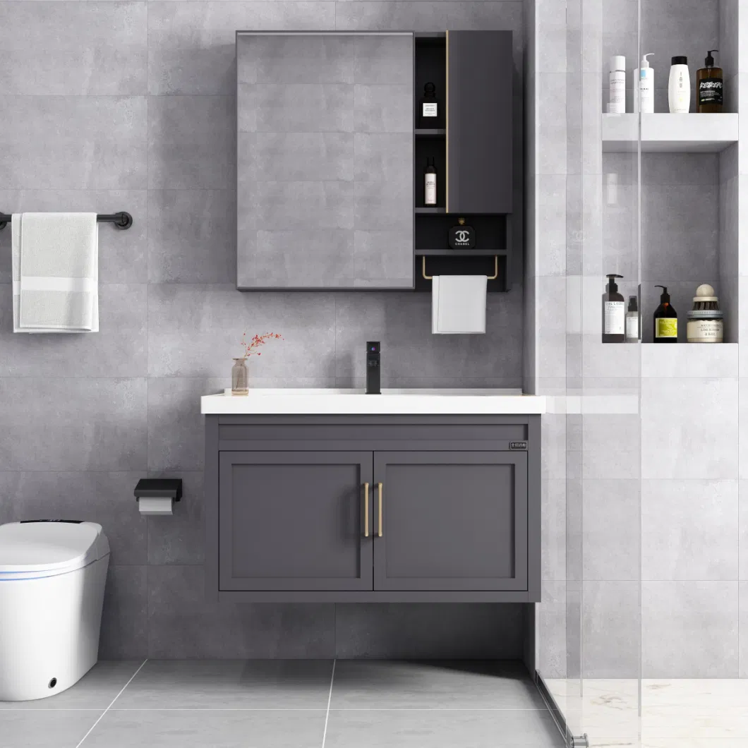 Removable Space Aluminum Bathroom Cabinet with Basin