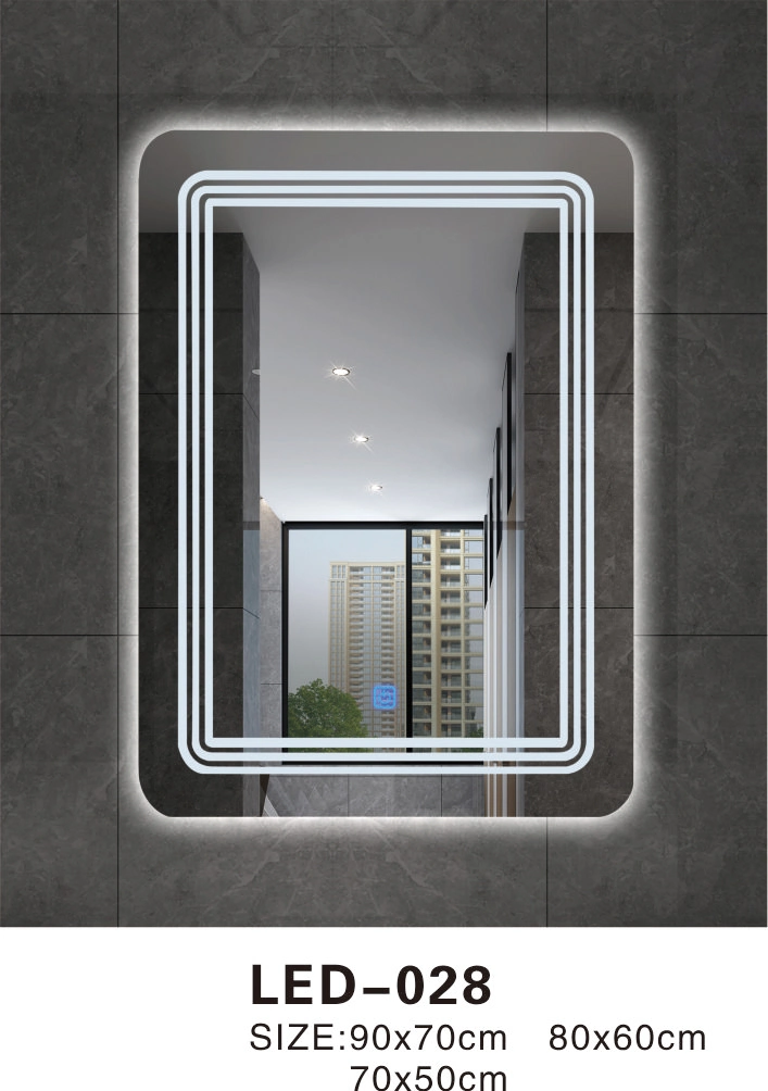 China Factory OEM ODM LED Mirror Square Rectangular Intelligent Bathroom Cosmetic Mirror