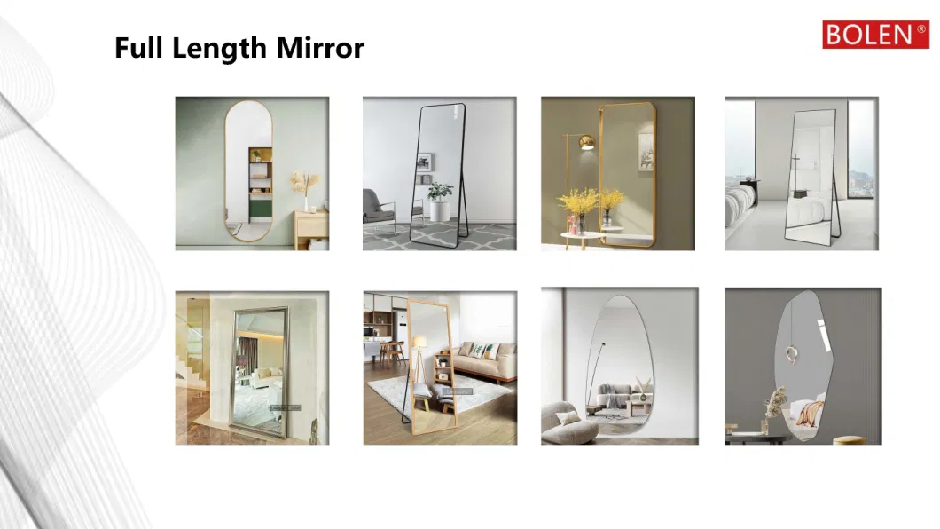 Full Length Mirror Large Mirror Black Wall-Mounted Mirror Aluminum Alloy Frame Floor Mirror with Standing Holder Hanging Mirror