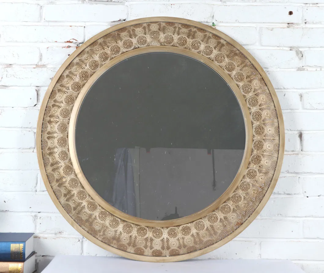 Antique Big Gold Living Room Round Luxury Sunburst Mirror Home Decor Wall Mirrors