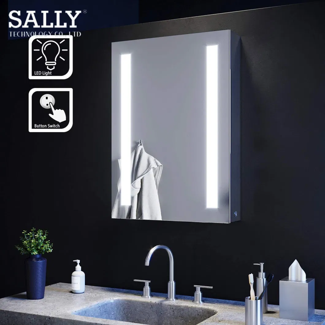 Bathroom Medicine Cabinet Storage Defogger Wall Mounted Dimmable Mirror