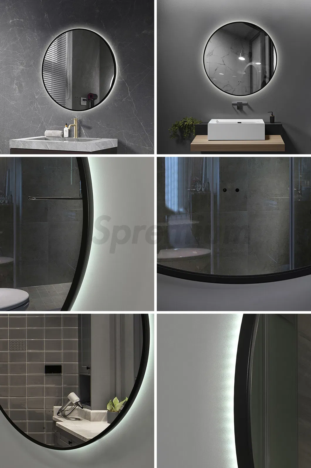 Touch Sensor Dimmer Defogger LED Bath Mirror Light Touch Sensor Switch Ultra Thin Aluminum Framed Mirror Apartment Hotel Project