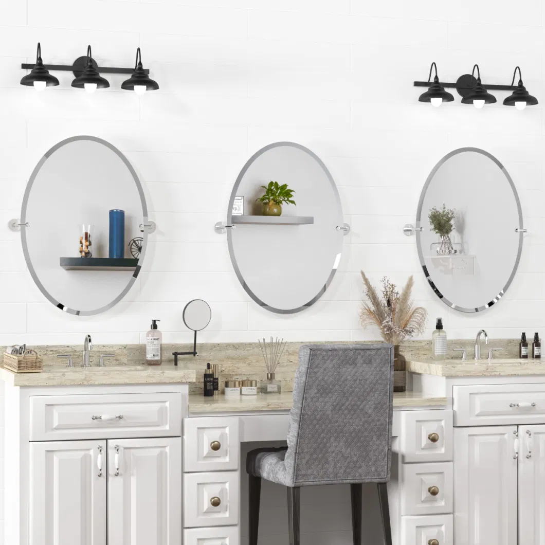 Makeup Dressing Shaving Bathroom Furniture Home Decor Decoration Hotel Room Wall Mirror Back with Safety Film Vanity Cosmetic Washroom Frameless Mirror