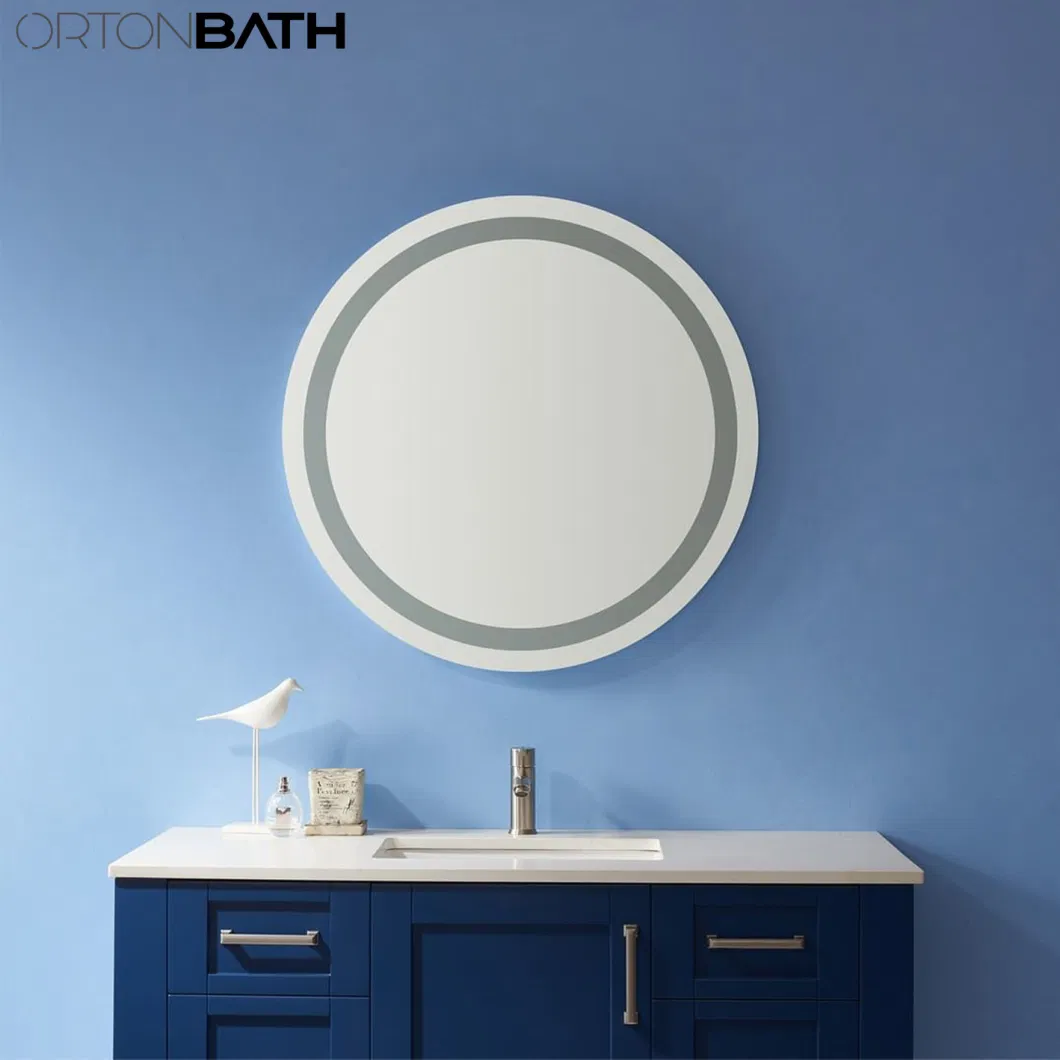 Orton Bath 32&prime;&prime; Frameless Beveled Edge Round Circle Bath Home Smart Wall Mounted Non-LED Mirror Bathroom Designer Art Mirror