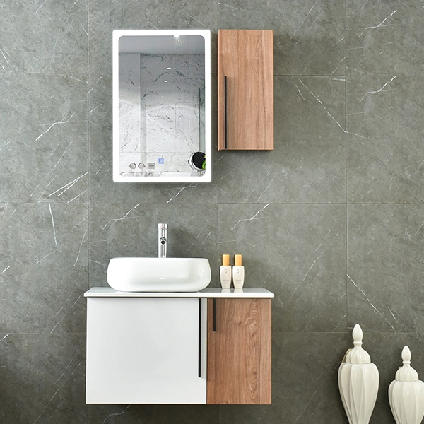New Design Bathroom Equipment Wall Mounted Bathroom Vanity MDF Wooden Bathroom Mirrored Cabinet