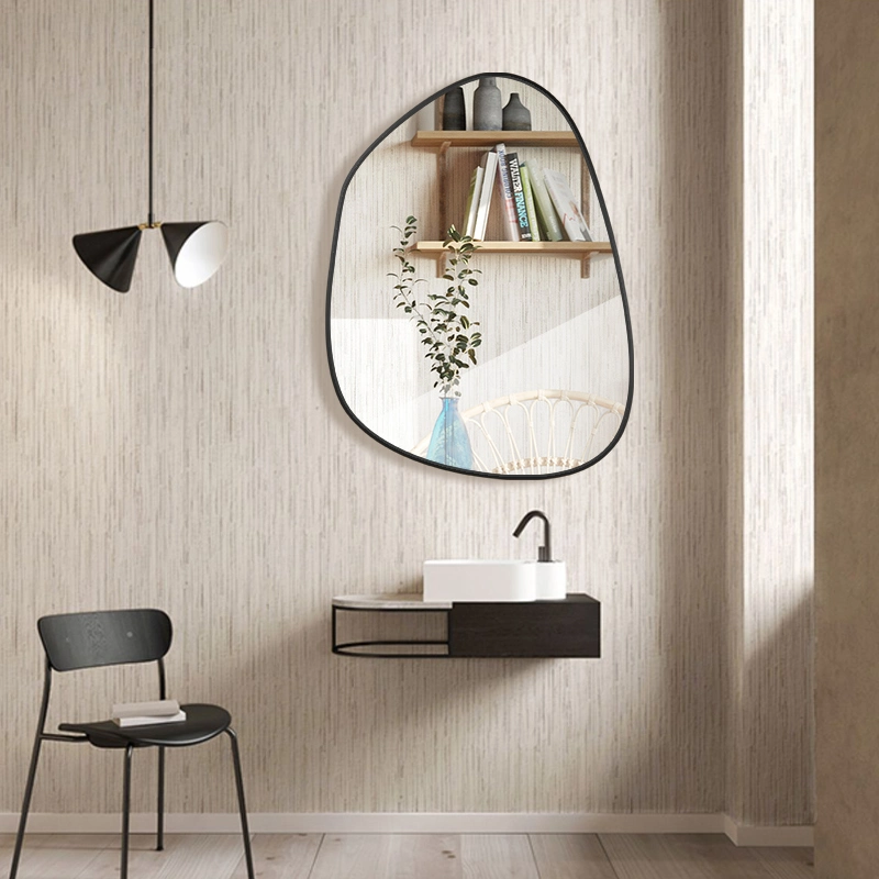 Customize Frame Wall Mirror Vintage Standing Silver Mirror Full Length Floor Makeup Mirror for Bathroom