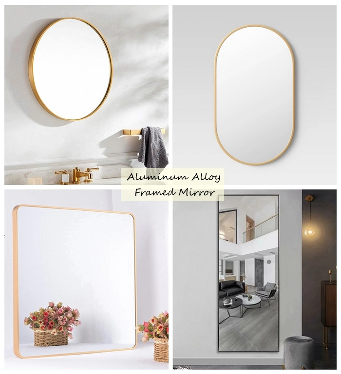 Modern Luxury Hotel Bathroom Decorative Antique Gold Round Wall Mirror