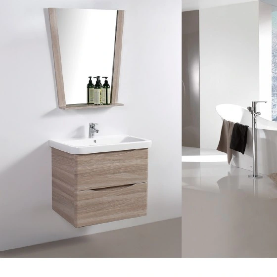 MDF Plywood Bathroom Furniture Bathroom Cabinet with LED Light Mirror