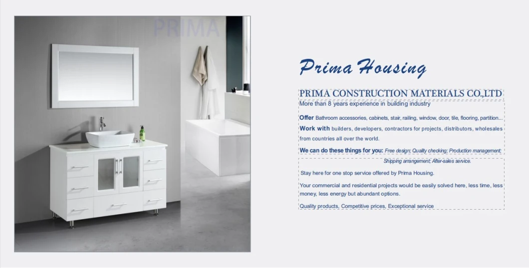 Prima Waterproof Space Bathroom Vanity Cabinet with LED Light Mirror Cabinet