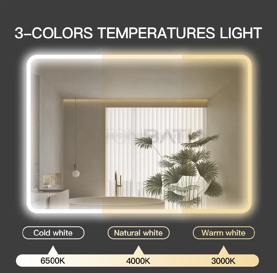 Ortonbath Vanity Smart Mirror with Lights Wall Mounted 24X32 Inch Dimmer Defogger Crystal Clear Shatterproof LED Bathroom Mirror with Bluetooth Music Speaker
