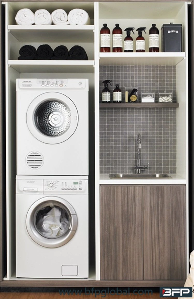 Customize Design Laundry Cabinet with Melamine Finish