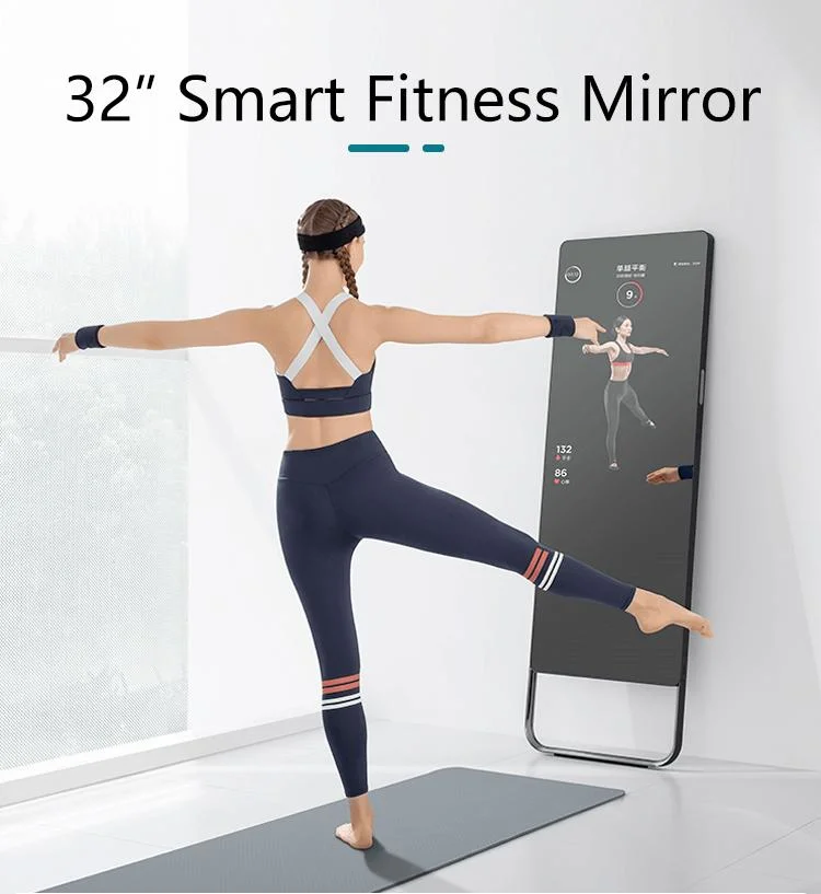 32&quot; 43&quot; Magic Exercise Mirror Gym Interactive Health Full Body Sport Gym Floor Stand Wall Mounted Exercise Workout Mirror Smart Fitness Mirror
