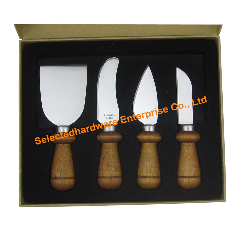 Cheese Knife Set 4-Piece Stainless Steel Cheese Knives Set with Gift Box