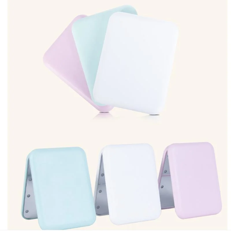 Small Square Lighted Mirror Flip Cover Double Sided 3X Magnification Makeup Mirror
