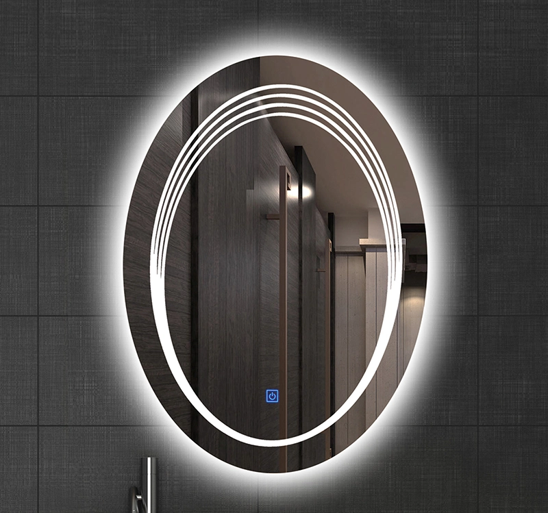 Bath Home Smart Wall Mounted Non-LED Mirror Oval Shape Bathroom Designer Art Mirror