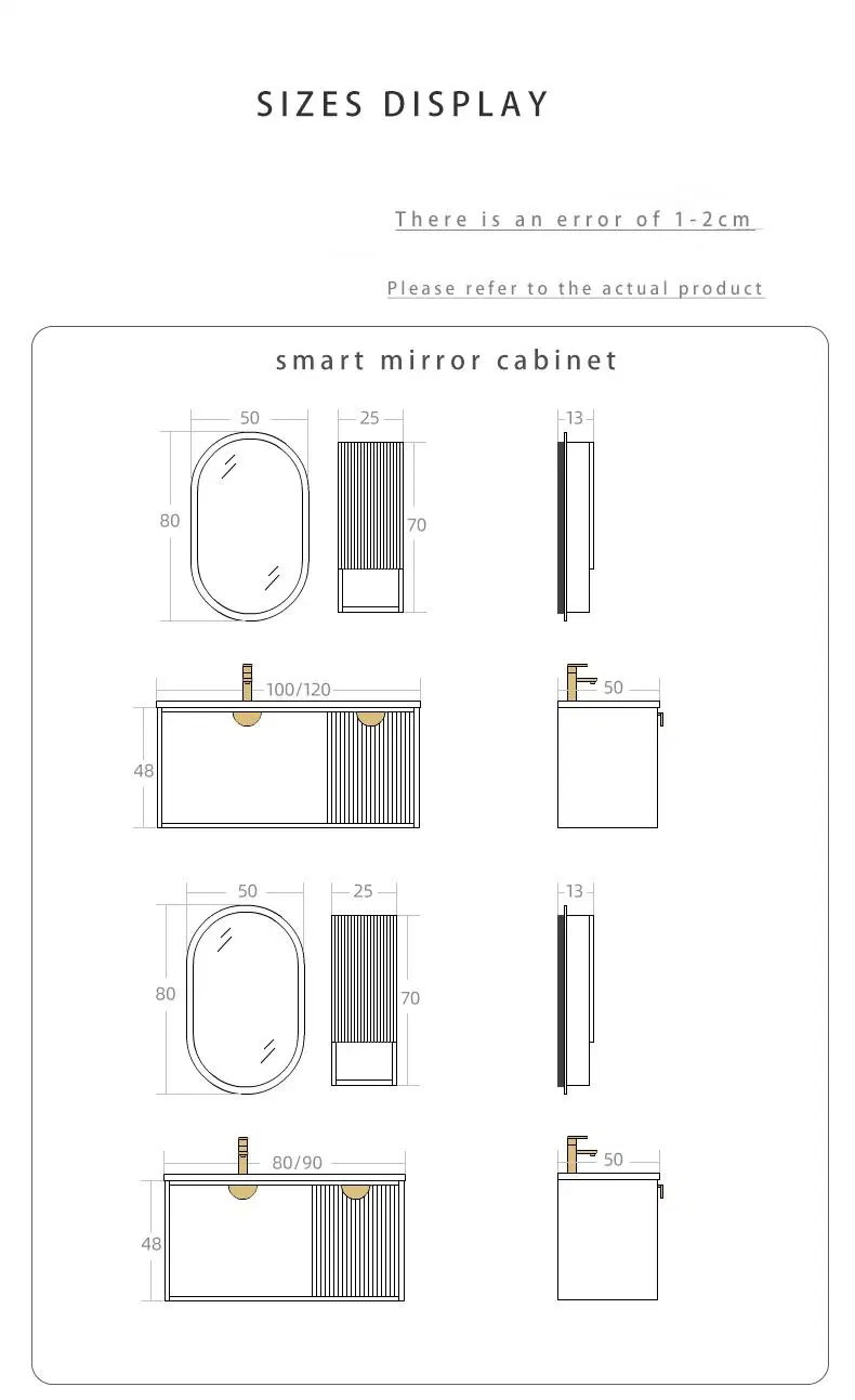 Light Luxury Pink Bathroom Cabinet and Cute Bear Smart Mirror Cabinet