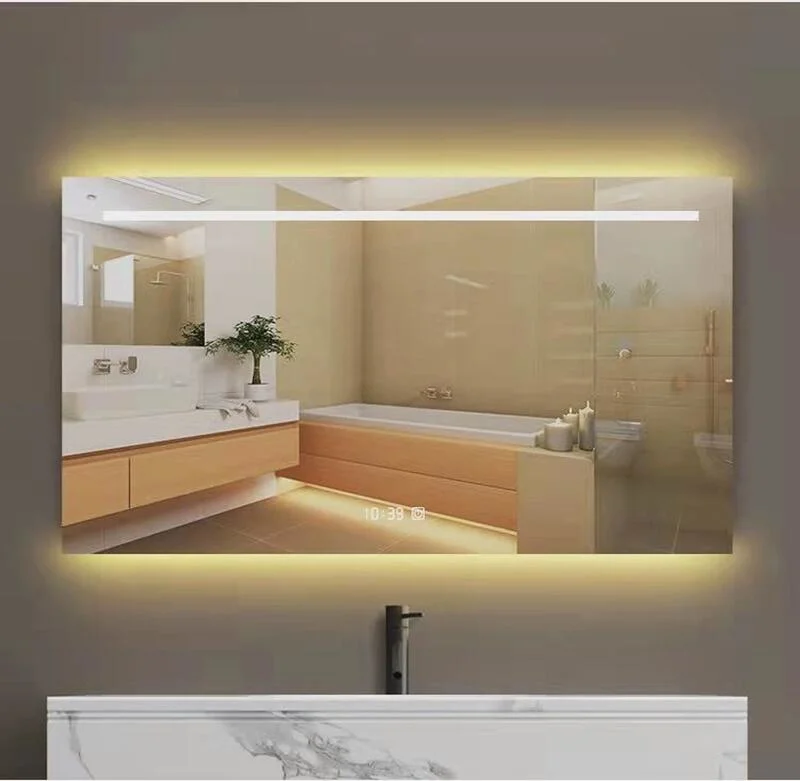 Home Bathroom/Toilet Decor Make-up Wall Mounted Furniture LED Mirror with Storage Shelf