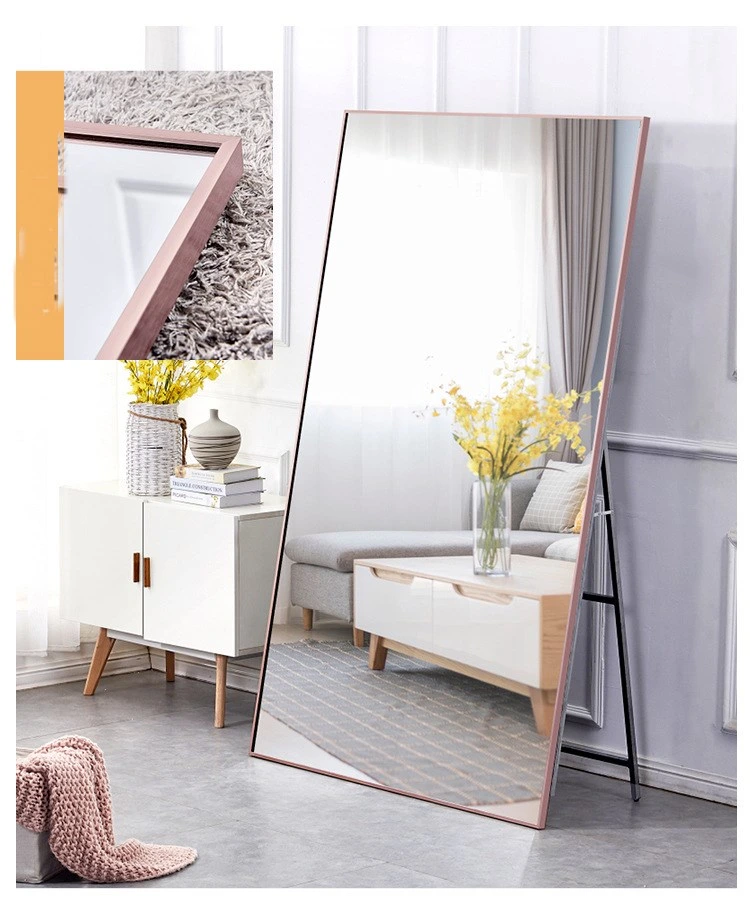 Thin and Tall Mirror with Aluminum Alloy Frame Clothing Store Makeup Mirror